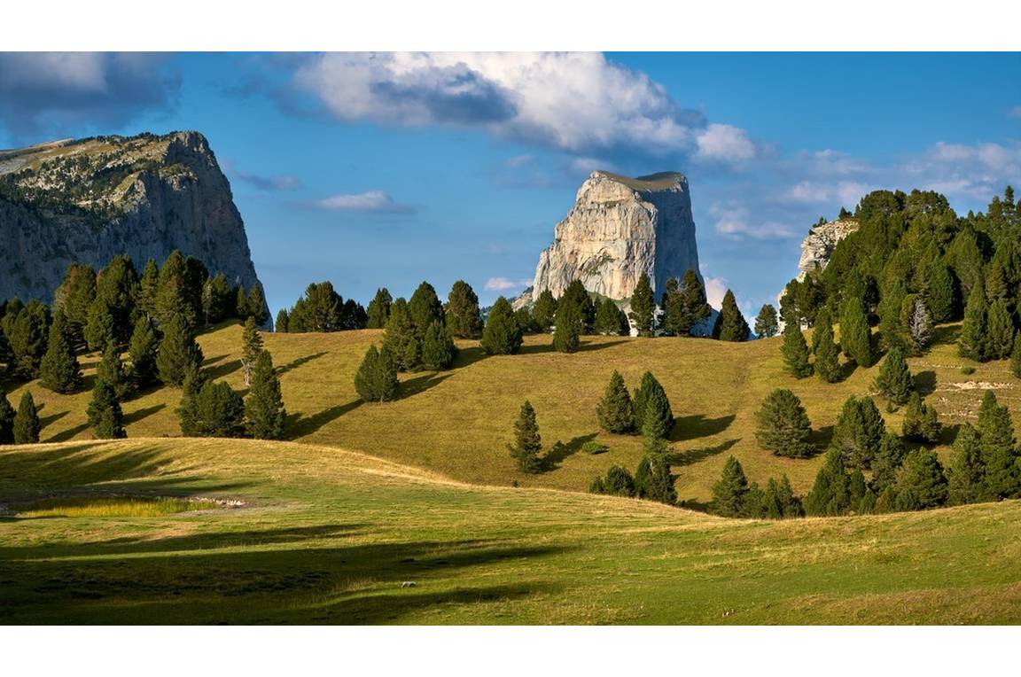 Le Mont Aiguille depuis les hauts-plateaux du Vercors