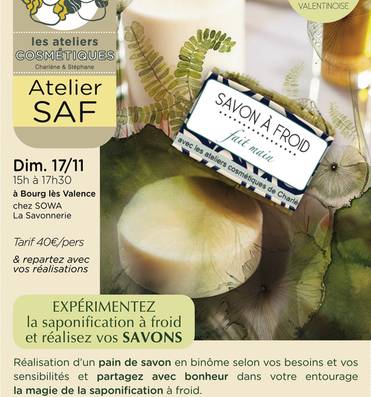 Atelier cosmétique "Savons artisanaux SAF" Le 17 nov 2024