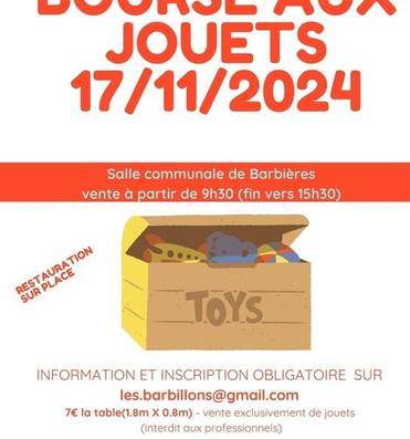 Bourse aux jouets Le 17 nov 2024