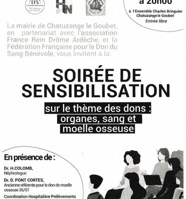 Soirée de sensibilisation aux dons d