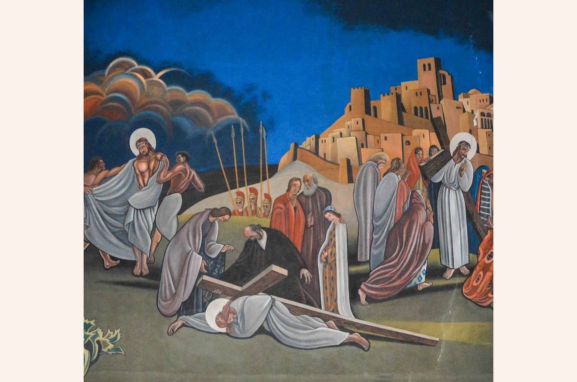 Décor peint de l'église Notre Dame de Lourdes