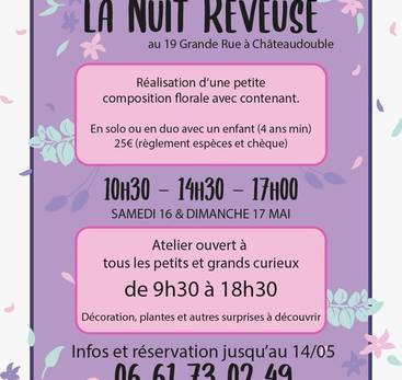 Week-end d'ouverture & ateliers d'une composition florale